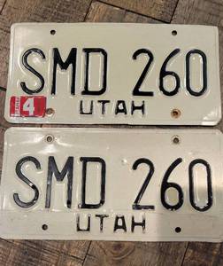 lot 14 image: Pair of 1984 Utah License Plates