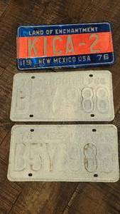 lot 23 image: Three Vintage License Plates