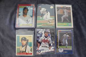 lot 177 image: Six Well Known Baseball Trading Cards including Topps Deion Sanders