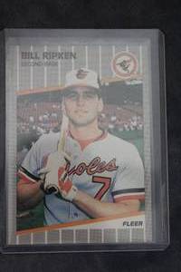 lot 167 image: 1989 Fleer Bill Ripken Black Out Bat Number 616