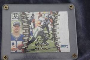 lot 170 image: 1998 Pacific Omega Chad Brown Football Trading Card Number 219 SIGNED