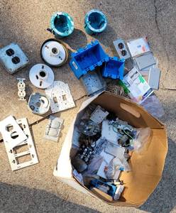 lot 230 image: Lot of Electrical Switches, Plug Boxes, and Face Plates