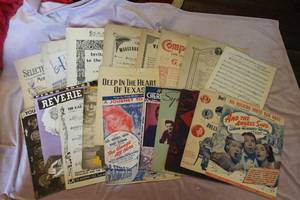 lot 236 image: Lot of 20 Vintage and Possibly Antique Sheet Music