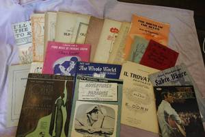 lot 238 image: Lot of 20 Vintage and Possibly Antique Sheet Music