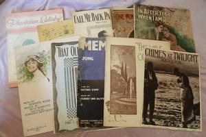 lot 242 image: Lot of Ten Antique Pieces of Sheet Music
