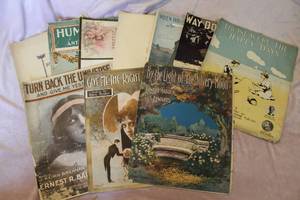 lot 247 image: Lot of 10 Antique Pieces of Sheet Music