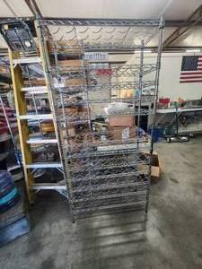 lot 15 image: Stainless metal rack for wine bottles - great way to store a lot of bottles