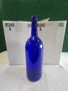 lot 101 image: 2 boxes of 6-1.5L blue bottles -