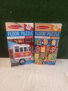lot 130 image: Selection of 2 Melissa & Doug floor puzzles