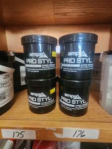 lot 176 image: Ampro pro styl - super hold styling gel - qty. 4 1lb tubs