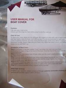 lot 10 image: Boat cover unknown size tan in color new in package