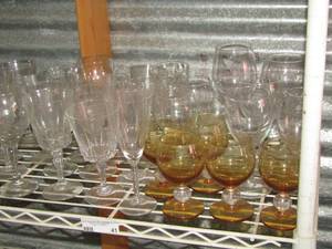 lot 41 image: large lot of various size wine glasses