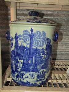lot 16 image: Victoria ware blue covered canister