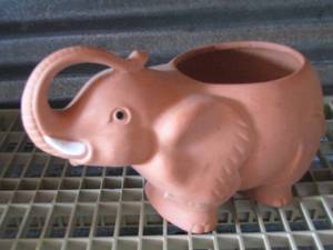 lot 8 image: very cute ceramic elephant planter pot