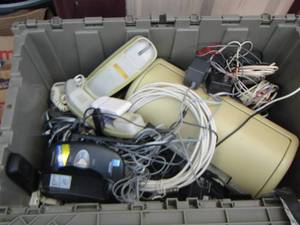 lot 97 image: computer and phone wires and home phones