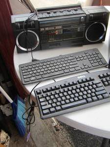 lot 117 image: Computer keyboards  X 2, dell motor, prosound high speed cassette tape recorder