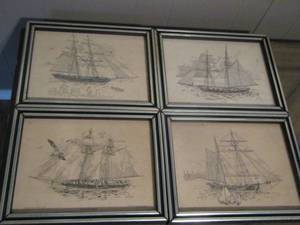 lot 138 image: War Vessel of Texas Navy art qty 4 from years 1836 - 1837,   Invinsable - Burtes - Independence - Liberty sixe 10 x 13