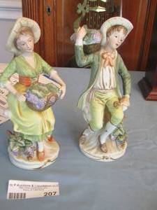 lot 207 image: homco famer statue 8 tall each qty 2