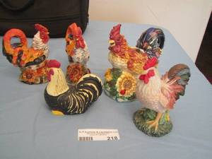 lot 218 image: qty 5 rooster dcor