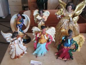lot 240 image: qty 6 African American angels