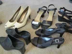 lot 238 image: qty 5 pair of size 9 12 womens heels and wedges