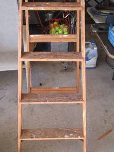 lot 256 image: 6ft wooden foldable ladder