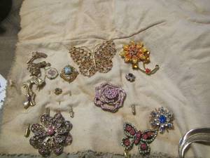 lot 176 image: Various shirt pins- rose- pistol- butterfly plus many more