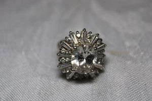 lot 41 image: Sterling Silver - marked Silver 925 Round cluster ring, size 6.5 weighs 10g