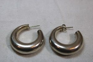 lot 71 image: Sterling Silver - 3D hoop earrings marked 925