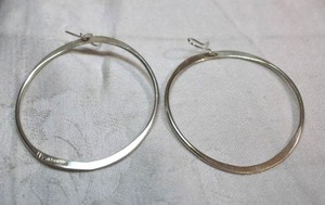 lot 73 image: Sterling Silver - 2-14 Flattened hoop earrings marked JMCO 925