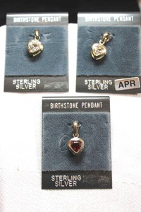 lot 82 image: Sterling Silver - 3 birthstone pendants