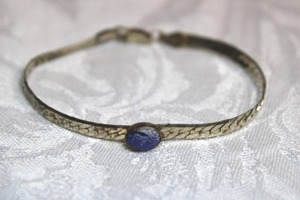 lot 118 image: Sterling Silver - Blue gemstone bracelet marked 925, weight 5.6g