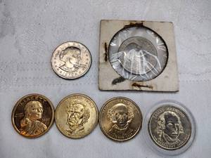 lot 221 image: President and Sacagawea Dollar coins, Susan B. Dollar coins