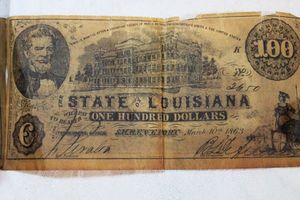 lot 183 image: Vintage currency - State of Louisiana One Hundred Dollar Bill March 10th 1863