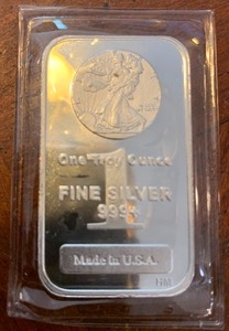 lot 50 image: 1 troy ounce fine Silver Made in U.S.A. Mint Condition Rectangle