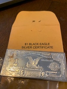 lot 48 image: 1 once of Silver Bar of American Black Eagle-Getting hard to find the silver bar