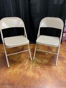 lot 140 image: Two Folding chairs as shown see pics.