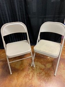 lot 135 image: Two Folding chairs as shown see pics.