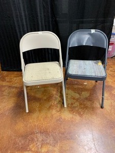 lot 148 image: Two Folding chairs as shown see pics.