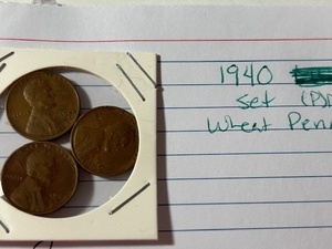 lot 33 image: 1940 wheat penny set (P)DS