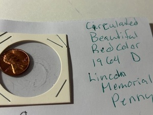 lot 31 image: Circulated beautiful 1964D Lincoln Memorial penny