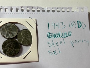 lot 29 image: 1943 war steel wheat penny set (P)DS