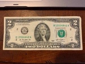 lot 82 image: 2013 two dollar bill
