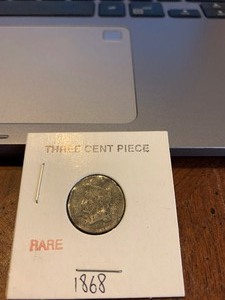 lot 102 image: 1868 3 cent Piece RARE
