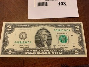lot 108 image: Two Dollar Bill 2017