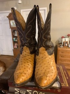 lot 112 image: Pair of Vintage Nocona Ostrich Boots see pics 11 3x