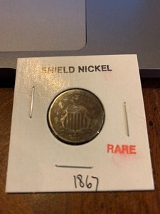 lot 120 image: RARE 1867 Shield Nickle $$$