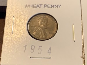 lot 122 image: Three Wheat Pennies 1954 1957 1958