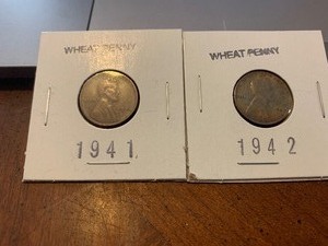 lot 146 image: $$ 1941 and 1942 DUO Wheat Pennies
