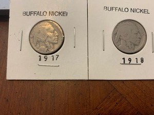 lot 160 image: $$ Two Buffalo Nichols consecutive years 1917 an 1918 great shape antiques